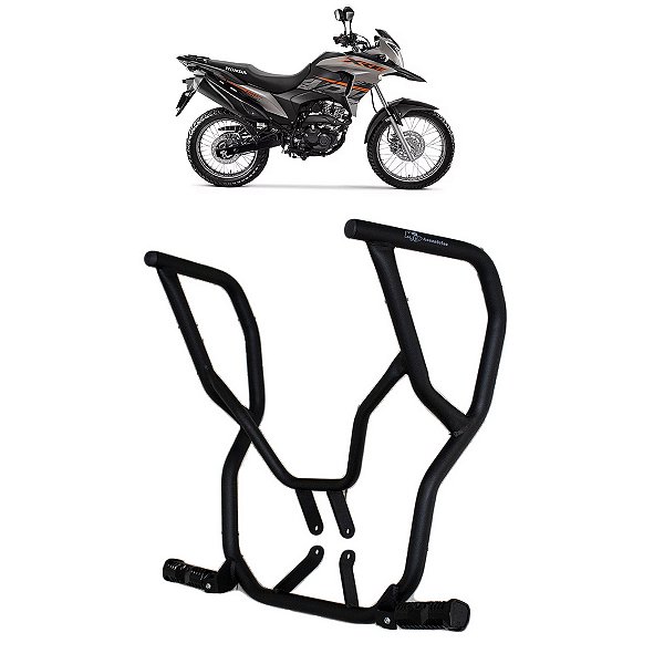 PROTETOR CARENAGEM C/ PEDALEIRA XRE 190 2016 a 2024 PRETO FOSCO