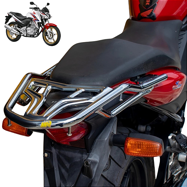 BAGAGEIRO CB300 R 2009 A 2015 REFORÇADO CURTO CROMADO