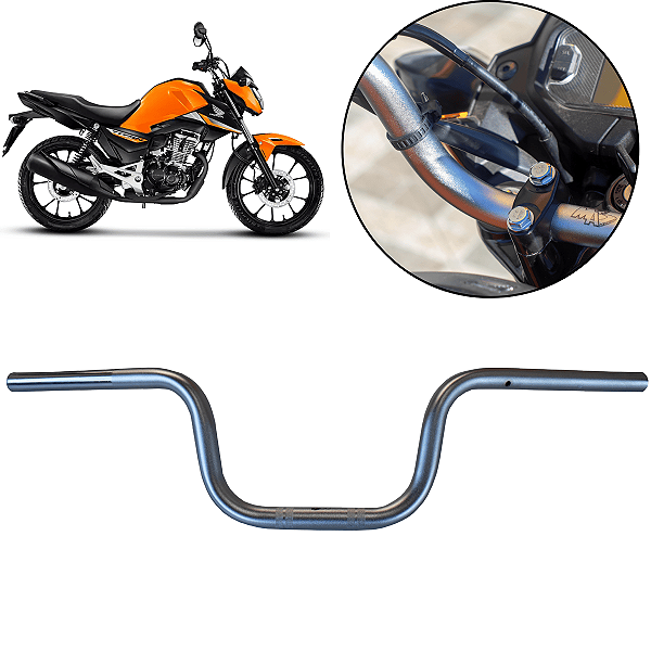 GUIDÃO CG TITAN FAN START 2025 CROMADO TEXTURIZADO METAL TEX