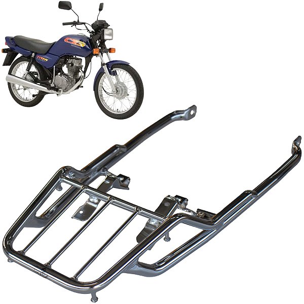 BAGAGEIRO CG TITAN 125 1993 A 1999 REFORÇADO LONGO CROMADO MA ACESSÓRIOS