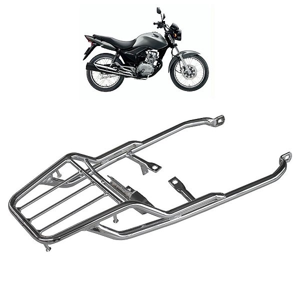 BAGAGEIRO CG TITAN 125 2000 A 2003 FAN 125 2000 A 2008 REFORÇADO LONGO CROMADO