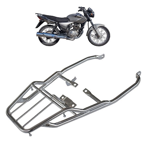 BAGAGEIRO CG TITAN 150 2004 A 2008 REFORÇADO LONGO CROMADO
