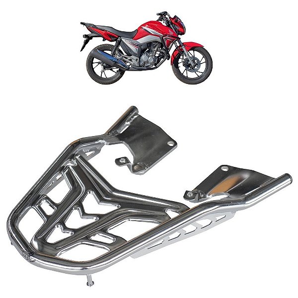 BAGAGEIRO CG TITAN 160 2015 A 2024 CURTO CROMADO MA ACESSÓRIOS