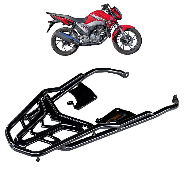 BAGAGEIRO CG TITAN 160 2015 A 2024 REFORÇADO LONGO PRETO MA ACESSÓRIOS