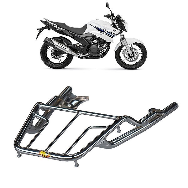 BAGAGEIRO FAZER 250 2005 A 2017 CURTO CROMADO MA ACESSÓRIOS