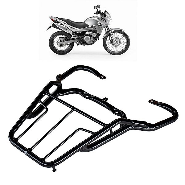 BAGAGEIRO NX 400 FALCON 1999 A 2008 REFORÇADO CURTO PRETO MA ACESSÓRIOS