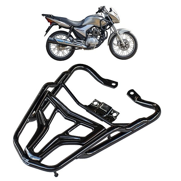 BAGAGEIRO SUPORTE BAU CG TITAN 150 - MIX - FAN 125 150 2009 A 2013 CURTO PRETO