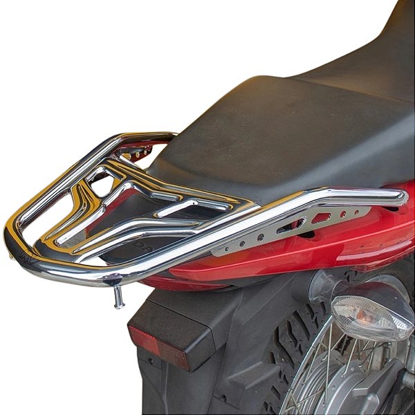 BAGAGEIRO SUPORTE BAU CG TITAN 150 2014 2015 - FAN 125 150 160 2014 A 2024 CURTO CROMADO