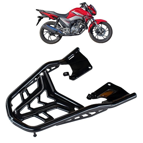 BAGAGEIRO SUPORTE BAU CG TITAN 160 2015 A 2024 CURTO PRETO MA ACESSÓRIOS