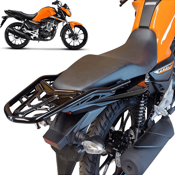 BAGAGEIRO SUPORTE BAU CG TITAN FAN START 160 2025 EM DIANTE CURTO PRETO OU CROMADO TEXTURIZADO MA