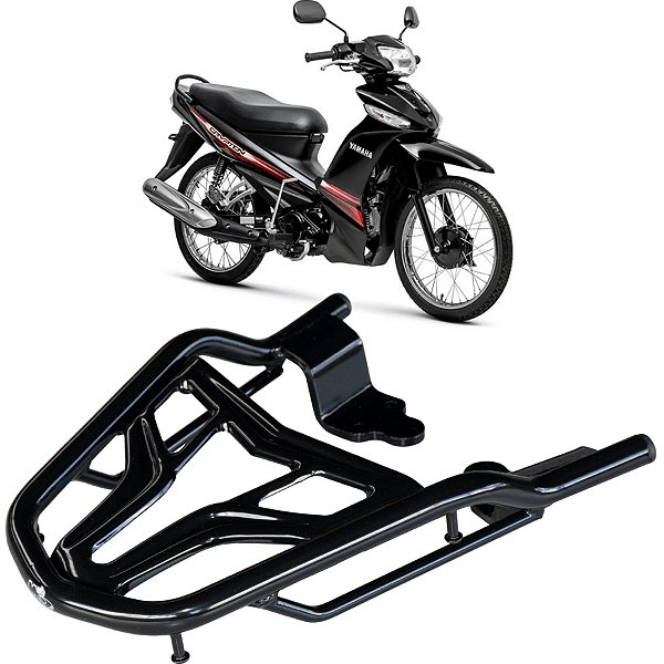 BAGAGEIRO SUPORTE BAÚ CRYPTON 115 2010 A 2017 CURTO PRETO