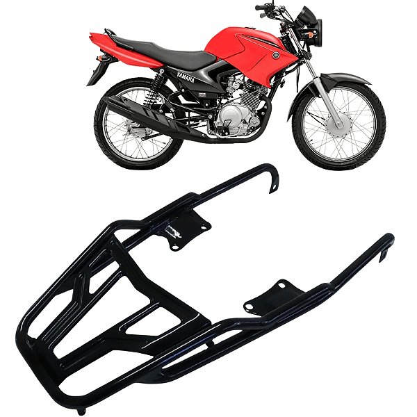 BAGAGEIRO SUPORTE BAÚ YBR FACTOR 125 2009 A 2016 REFORÇADO LONGO PRETO VISION MA ACESSÓRIOS