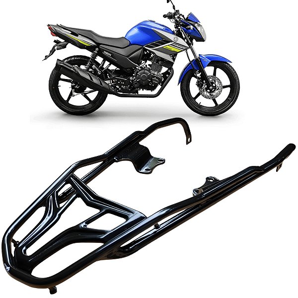 BAGAGEIRO SUPORTE FAZER 150 2014 A 2024 REFORÇADO LONGO PRETO