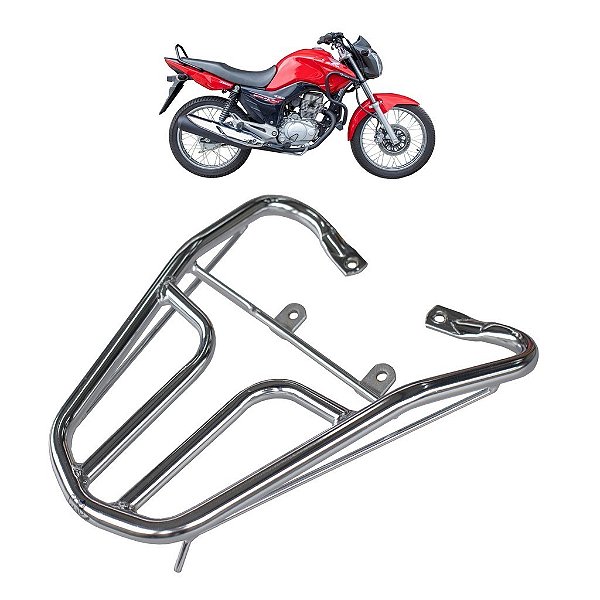 BAGAGEIRO TUBE CG TITAN 150 2014 / 2015 - FAN 125 150 160 2014 A 2024 CURTO CROMADO