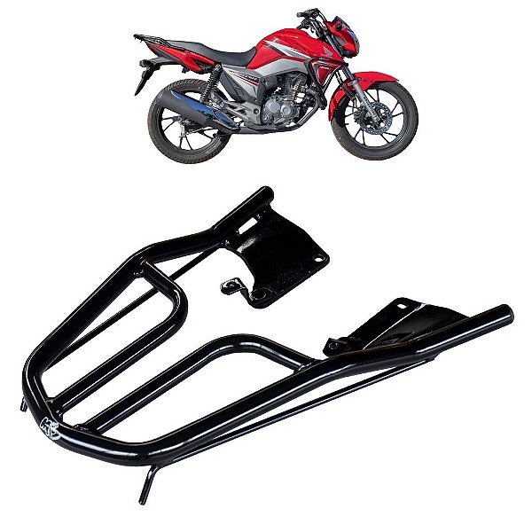 BAGAGEIRO TUBE CG TITAN 160 2015 A 2024 CURTO PRETO MA ACESSÓRIOS