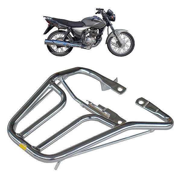 BAGAGEIRO TUBE CG TITAN E SPORT 150 2004 A 2008 CURTO CROMADO MA