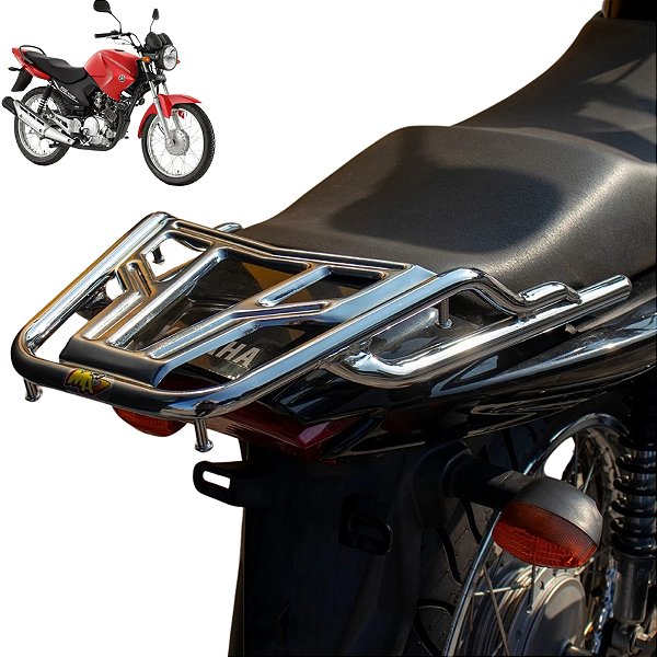 BAGAGEIRO YBR FACTOR 125 2009 A 2016 REFORÇADO CURTO CROMADO MA ACESSÓRIOS