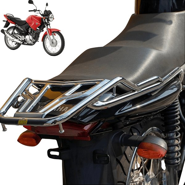 BAGAGEIRO YBR FACTOR 125 2009 A 2016 REFORÇADO LONGO CROMADO VISION MA ACESSÓRIOS