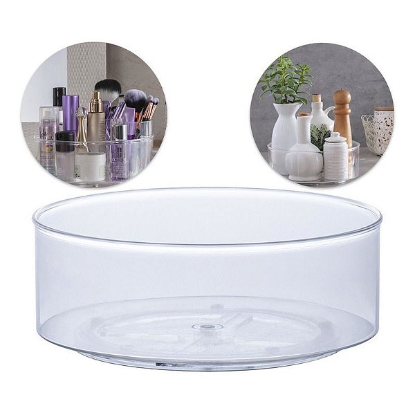 Organizador Redondo Giratório Transparente Grande 23cm cod 1131