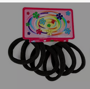Elástico Rabico Para Cabelo Tipo Meia Xuxinha Cor Preto/colorido Liso 6un peça