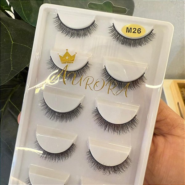 Cilios estilo mink 5 Pares (5D-5PB) - AURORA M26