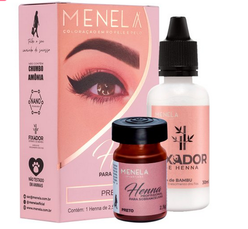 Henna Profissional para Sobrancelhas Menela - Preto