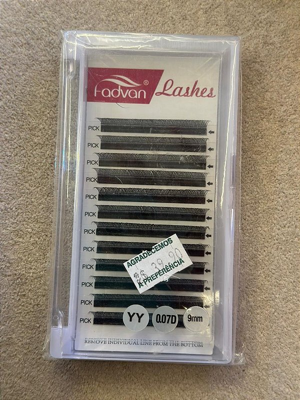 Cilios Fio a Fio FadVan YY  0.07D 9mm