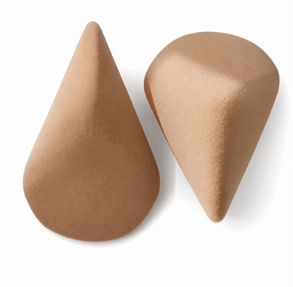 Esponja premium de maquiagem assimetrica de dois lados cor café