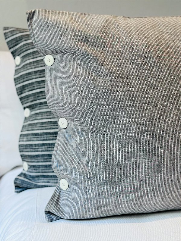 Fronhas Silvia Listradas Cinzas