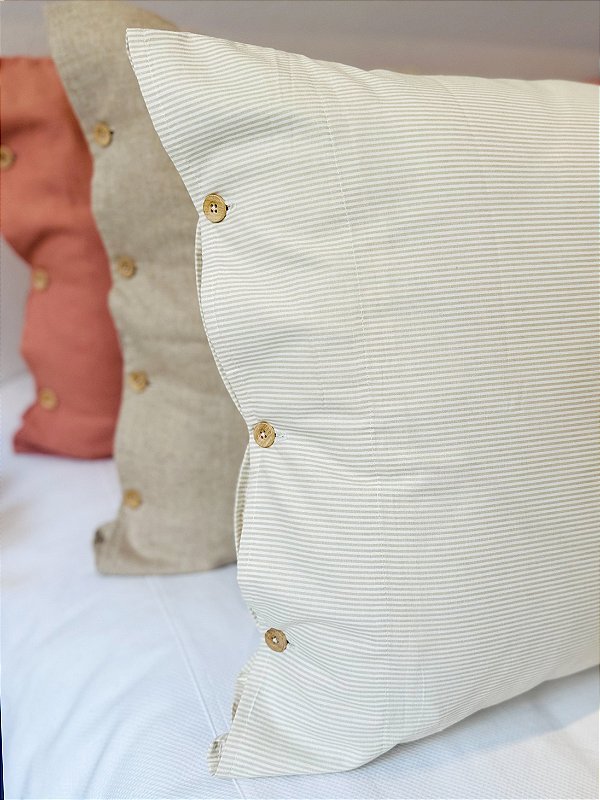 Fronhas Lili Listradas Bege