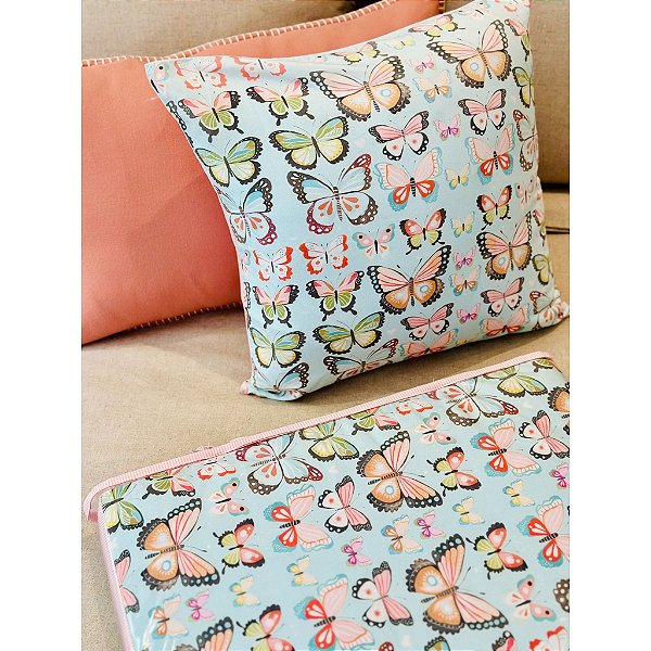 Almofada Borboletas Aqua
