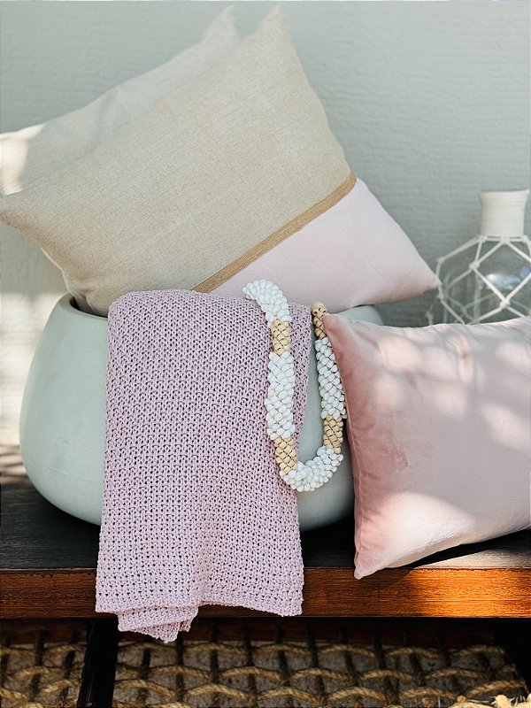 Almofada Canela Crua e Rosa