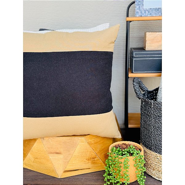 Almofada Lucca Khaki e Preta