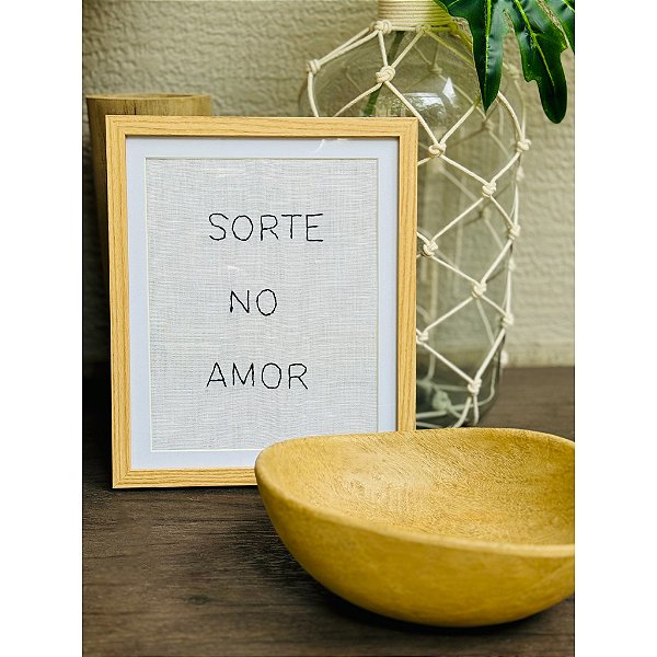 Quadro Madeira Sorte No Amor