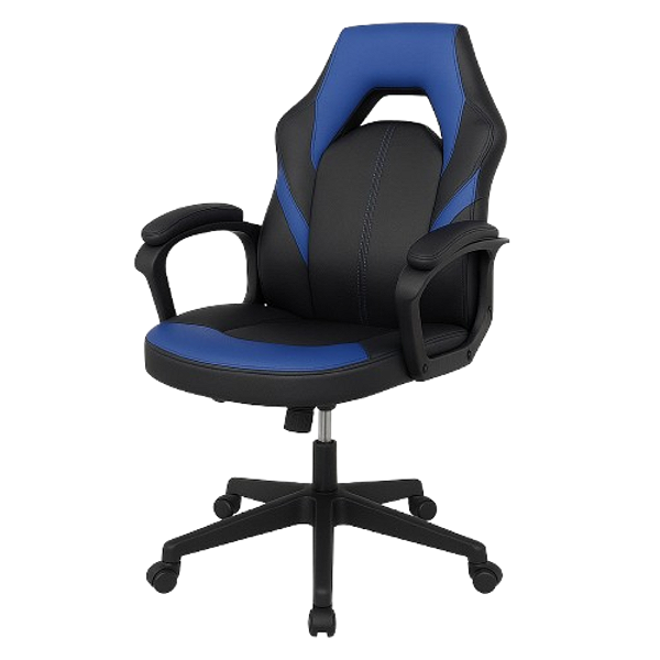 Cadeira de Escritório em PU e PVC Preta com Estrutura Ergonômica CADE-DO-HLC-3571L
