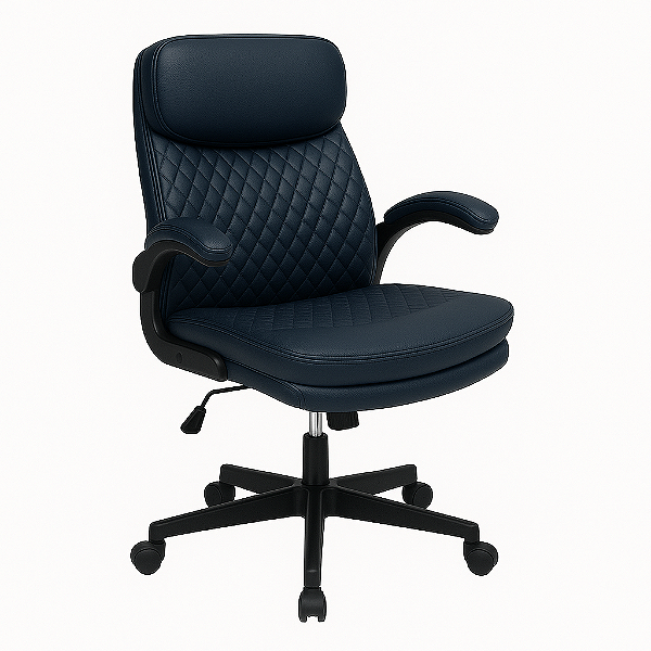 Cadeira de Escritório em PU e PVC Preta - Modelo DO-HLC-5037L com Estrutura Ergonômica CADE-DO-HLC-5037L