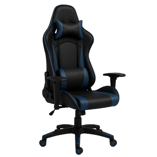 Cadeira Gamer Preta e Azul em PU e PVC com Estrutura Ergonômica CADE-DO-HLC-2266L