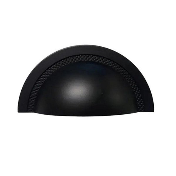 Puxador Concha Shell 64mm Preto Zen Design