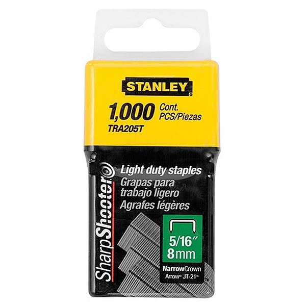 Grampos para Grampeador 5/16 8mm 1000 peças TRA205T Stanley