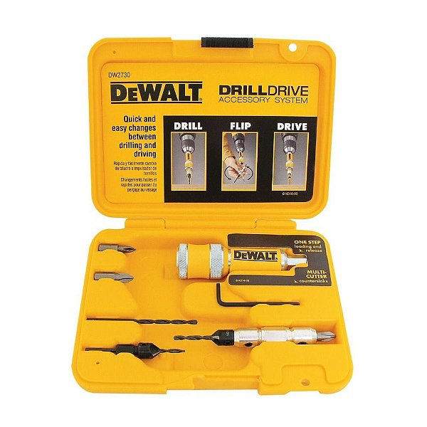 Jogo de Furar e Parafusar Troca Rápida 8 peças DW2730 Dewalt