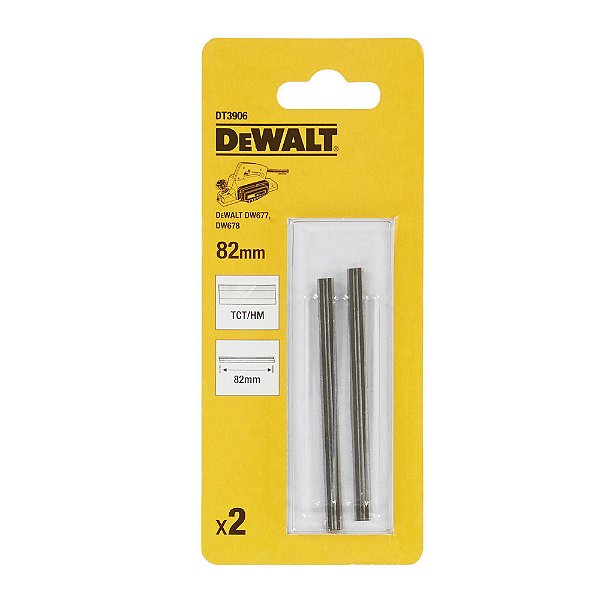 Par de Lâminas Dewalt Widea 82mm para Plaina DW677,DW678 e DW680