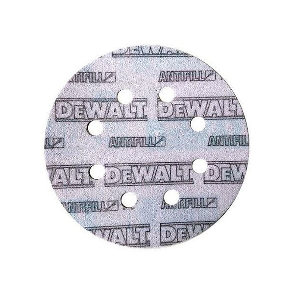 Disco de Lixa Roto Seco Orbital Antifill 5 Pol. 150G 8 Furos DAE20150U5 Dewalt