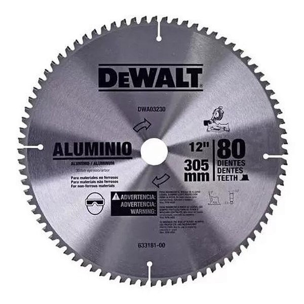 Lâmina de Serra Esquadria Alumínio 12 Pol. 80 Dentes DWA03220 Dewalt