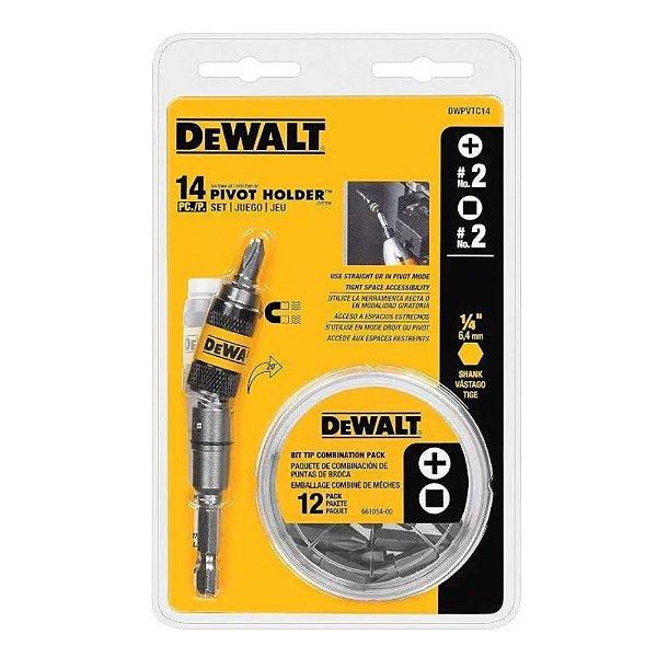 Adaptador Angular Magnético para Parafusadeira 14 pçs DWPVTC14 Dewalt