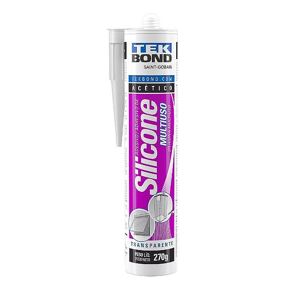 Silicone Acético Multiuso Transparente 256g/270ml Tekbond