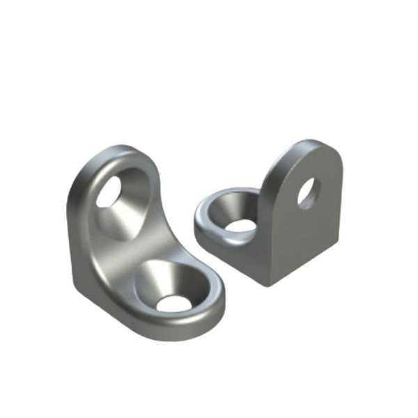 Cantoneira 2 furos em Metal Maciça Niquelado Metalfixe