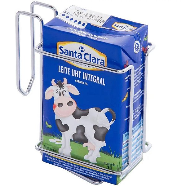Suporte Aramado com Alça para Caixa de Leite 1L