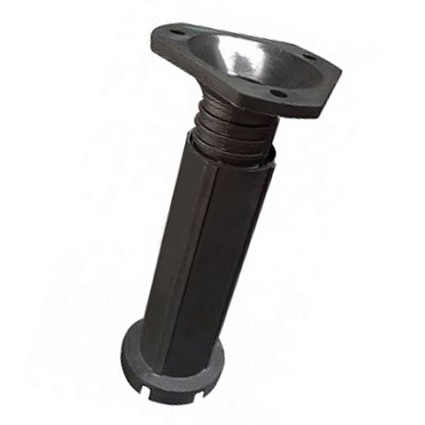 Pé Para Móveis Plástico 130mm Regulável Preto c/ Fixação Invertida - Kitsul