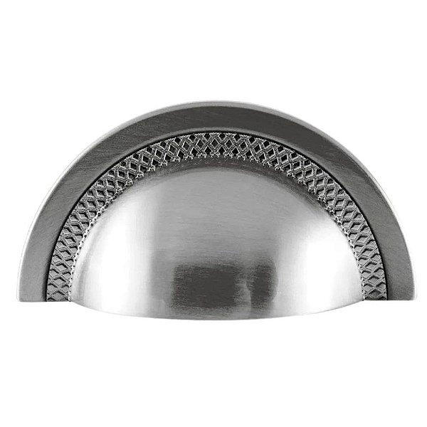 Puxador Concha Shell 64mm Niquel Escovado com Verniz Zen
