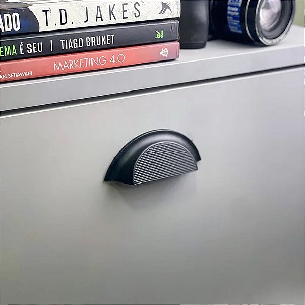 Puxador Concha Para Móvel Kitten 64mm Preto - Zen Design